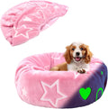 Hoopttay Flannel Round Replacement Dog Bed Cover Elastic Edged 20×9.8 Inch