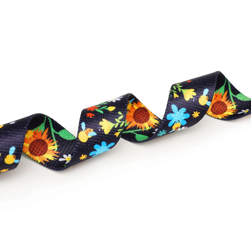 Mercano Adjustable Dog Collar - Special Design Patterns, Soft Nylon Comfortable Durable Pet Collar for Small Medium Large Dogs (S, Sunflower)