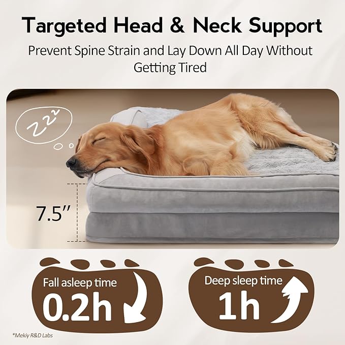 MEKIY Orthopedic Waterproof Dog Bed with Sides for Large Sizes Dogs