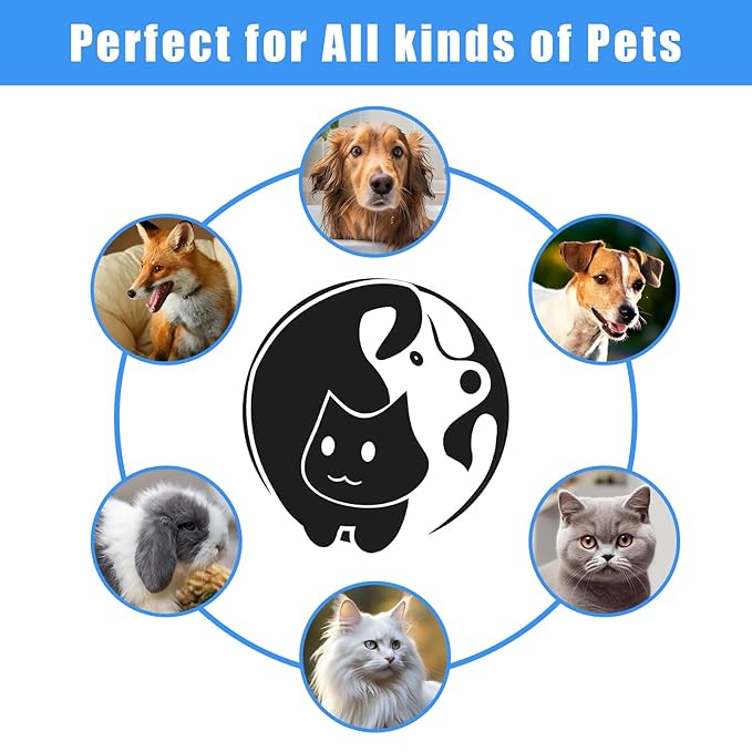 Aiolpy Pet Grooming Kit with Pet Shedding Slicker Brush, Bath Massage for Rabbit, Puppy, Kitten, All Hair Types, Includes Multiple Combinations of Combs and Brushes