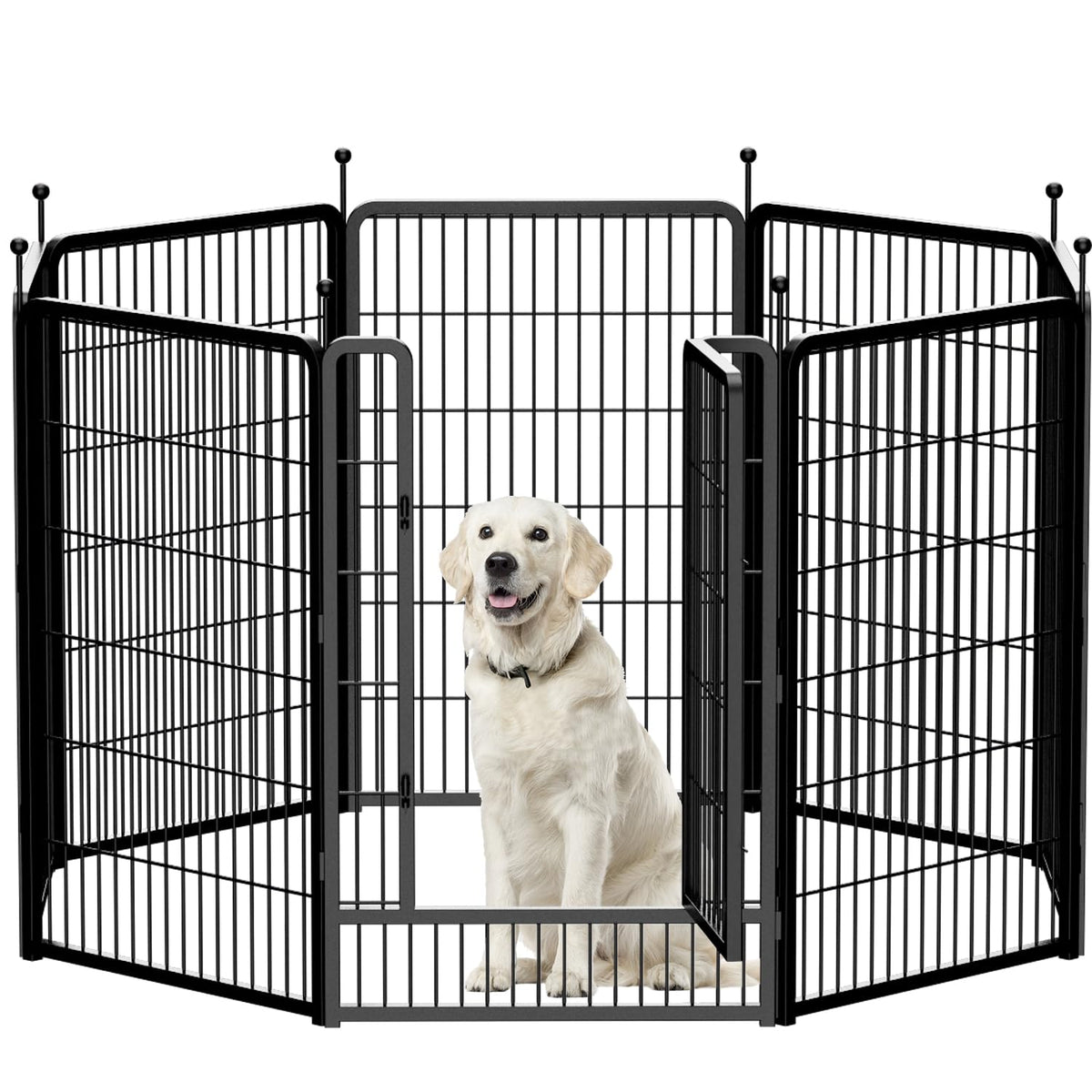 Dog Playpen,Portable Outdoor Dog Fence, Dog Playpen for Large/Medium/Small Dogs, Dog Fences for The Yard,with Doors Foldable Metal (32 inch, 40 Panels)