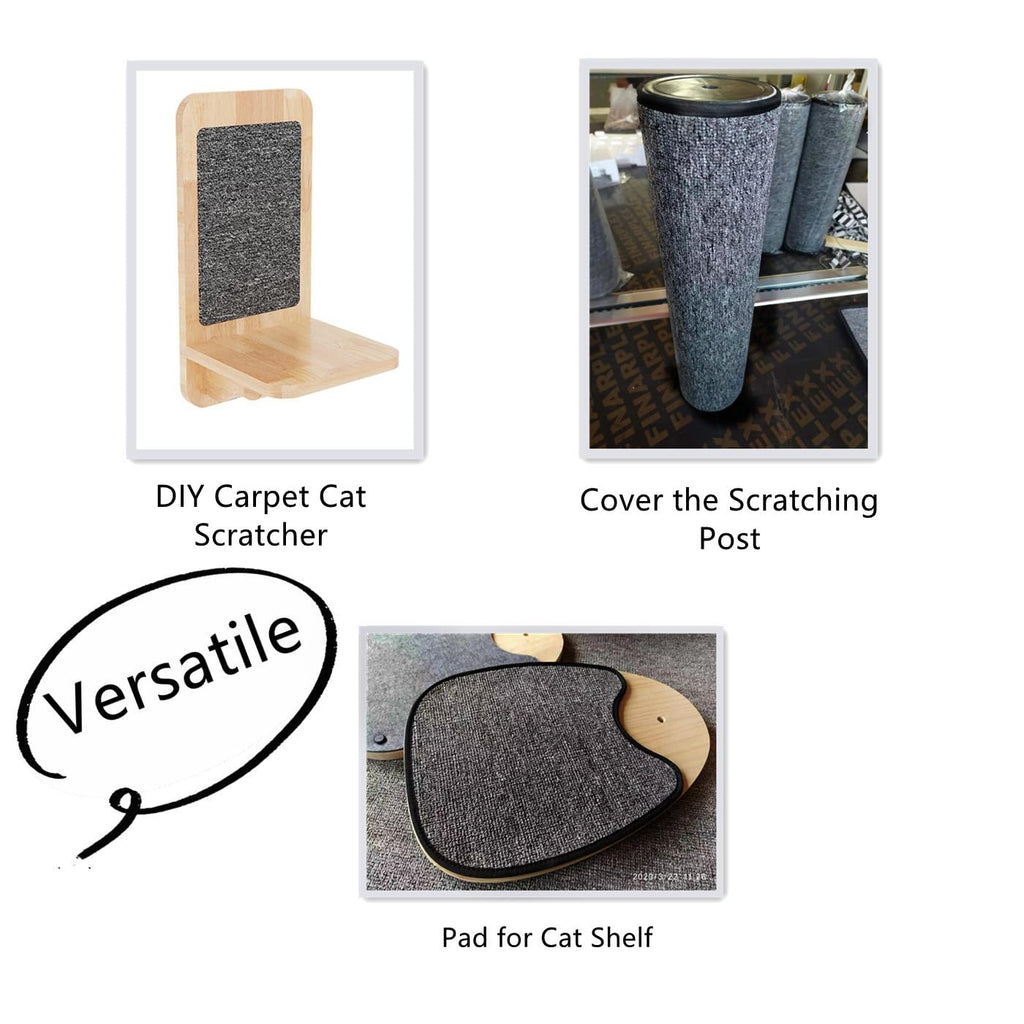 SHENGOCASE 78.7"x15.8" Trimmable Self-Adhesive Carpet Mat Pad Replacement for Cat Tree Shelf Shelves, Cat Wall Furniture Steps, Cat Carpet Scratching Post Scratcher Couch Protector