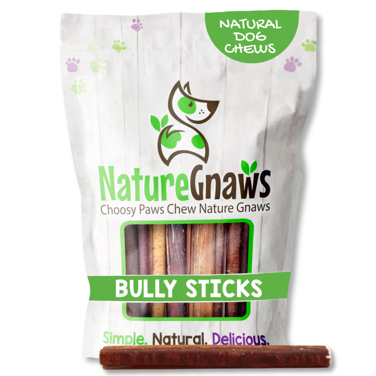 Nature Gnaws USA Steer Sticks for Dogs 5-7" (8oz) - Mixed Thickness - Long Lasting for Aggressive Chewers and Large Dogs - Natural Beef Bully Dog Chew Bones
