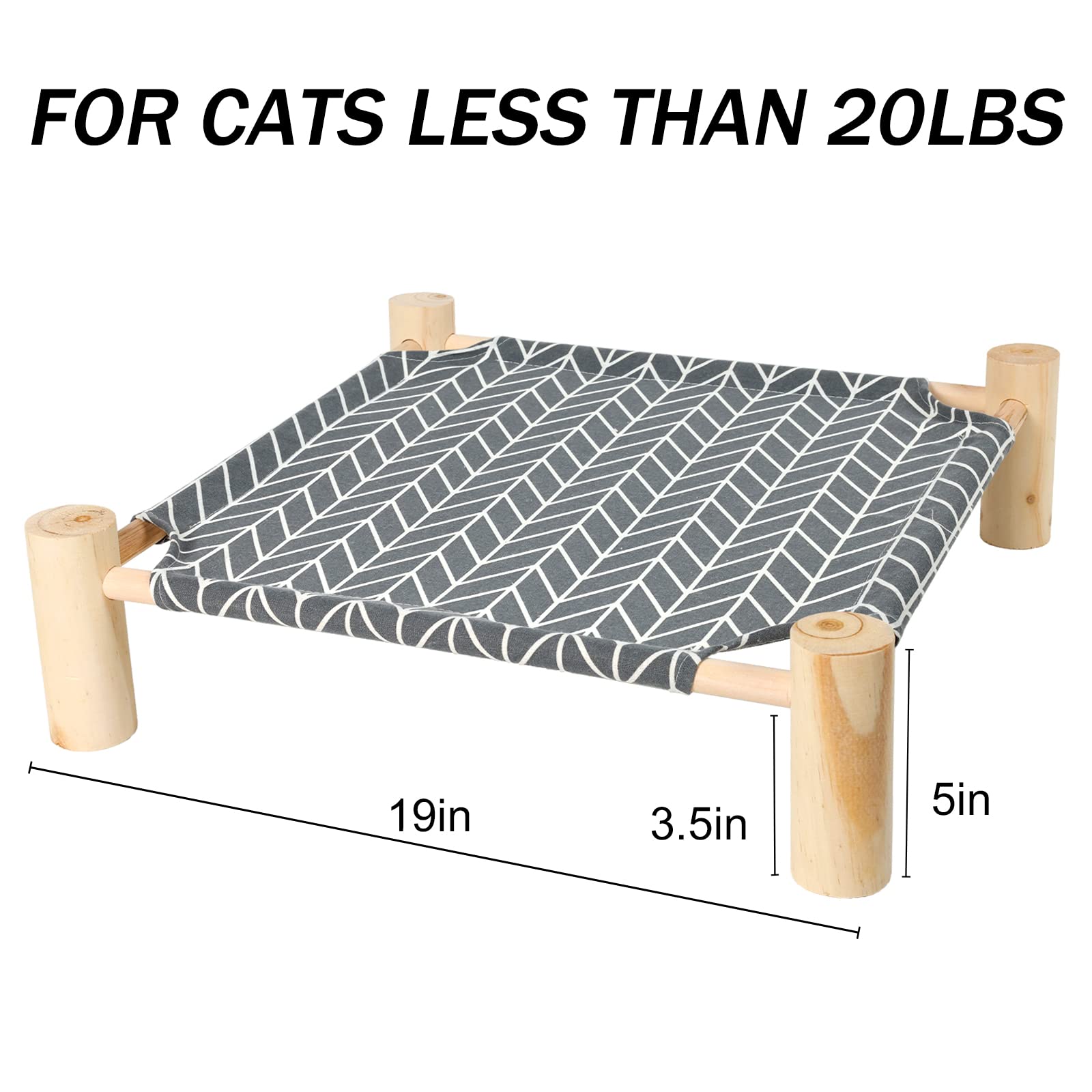 Patas Lague Cat Hammock Bed Small Eleveted Dog Bed 19x19 in Arrow