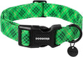 DOGWONG Fall Dog Collar, Orange Checkered Dog Collar Adjustable Soft Cute Pet Dog Collars Cute Plaid Puppy Necklace for Small Medium Large Dogs — Medium