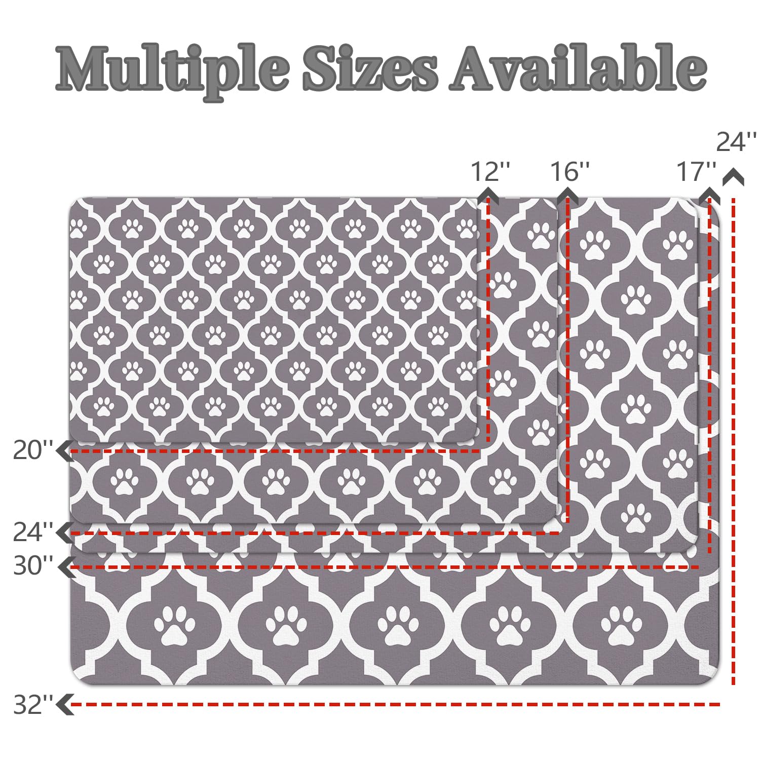 Xspatroias Dog Food Mat 17X30 Inch