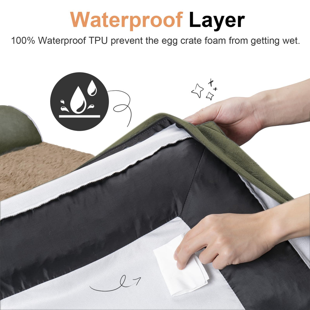 NANUYA Orthopedic Dog Bed for Large Dogs, 36 x 27 Inch, Dark Green