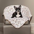 Stuffed Brown Small Premium Soft Dog Blanket, with Flannel Cute Paw Print, 24 * 32 inches, Newborn Cat Blanket Puppy Pads Supplies Dog Products Stuff Essentials