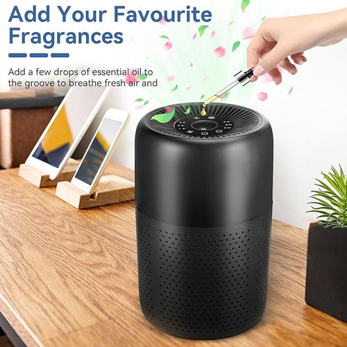 2 Pack YARIKI Air Purifiers for Bedroom with H13 True HEPA Filter,360° Air Intake,Essential Oil Diffuser,Night Light, 24dB Quiet Compact Air Purifier,P60