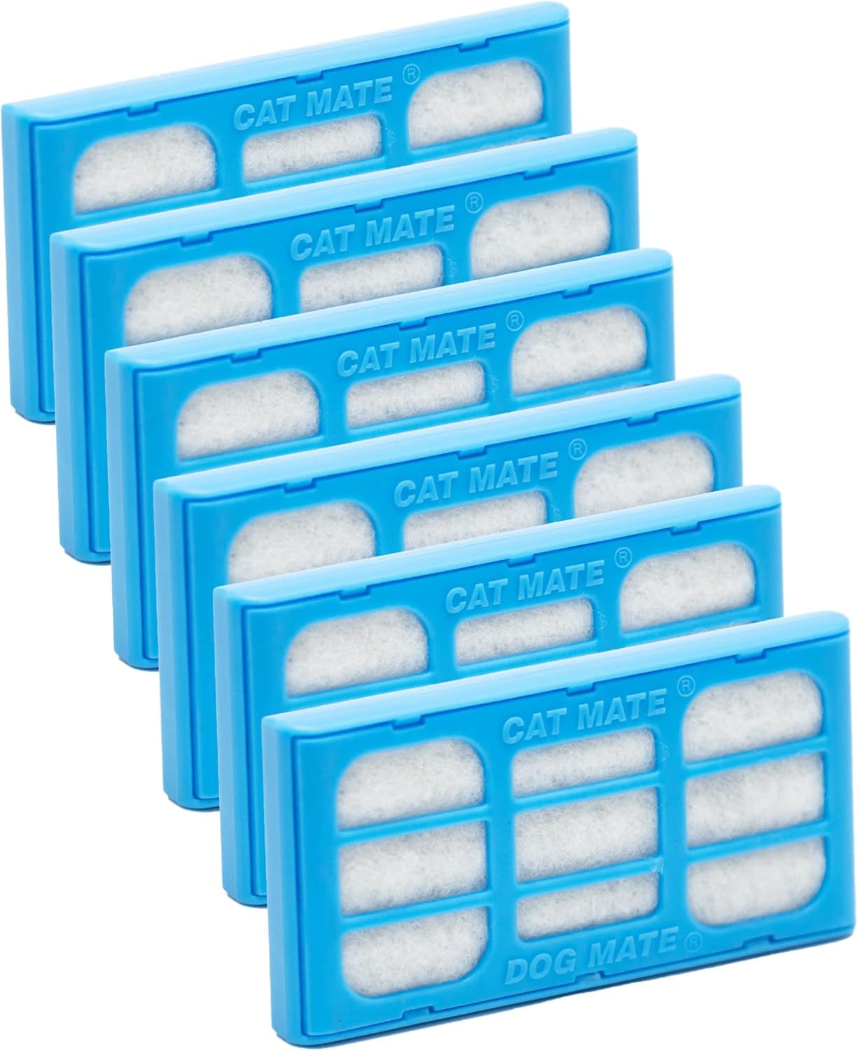 Cat Mate (389) Filter Cartridges for Pet Fountains (6-Pack), Ideal for Soft Water