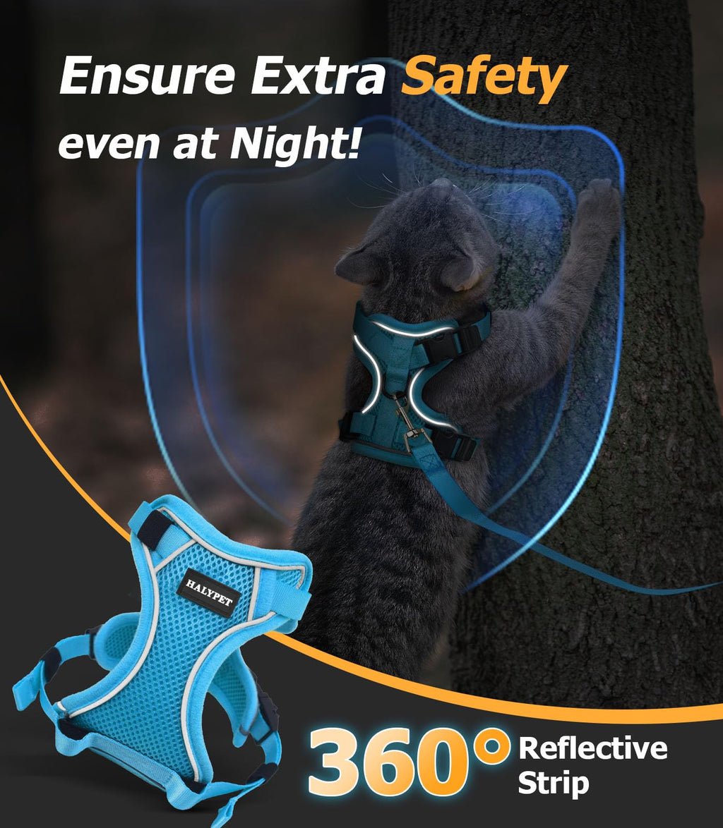 Cat Harness and Leash Set,Escape Proof Kitten Harness,Night Blue