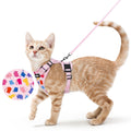 rabbitgoo Cat Harness and Leash Set, Escape Proof Vest, Purrty Pink