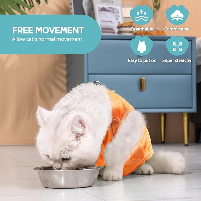 Avont Cat Recovery Suit - Kitten Onesie for Cats After Surgery