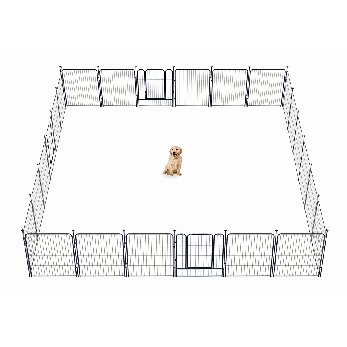 Dog Playpen,32/40/45 Inch Height in Heavy Duty, Folding Indoor Outdoor Anti-Rust Dog Exercise Fence, Portable Pet Playpen with Door for Large Medium Small Dogs and Pet (32 Panels, 45 Inch) Silver