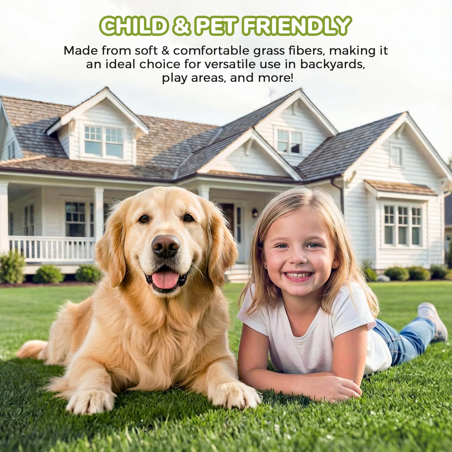 Artificial Grass Rug Indoor Outdoor, 5 x 6FT Faux Grass with Drainage Holes