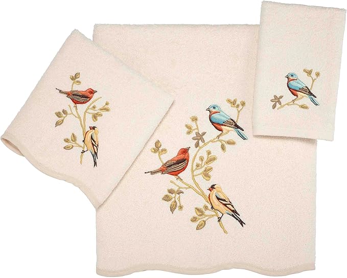 Avanti Linens - Fingertip Towel, Soft & Absorbent Cotton Towel (Premier Songbirds Collection)