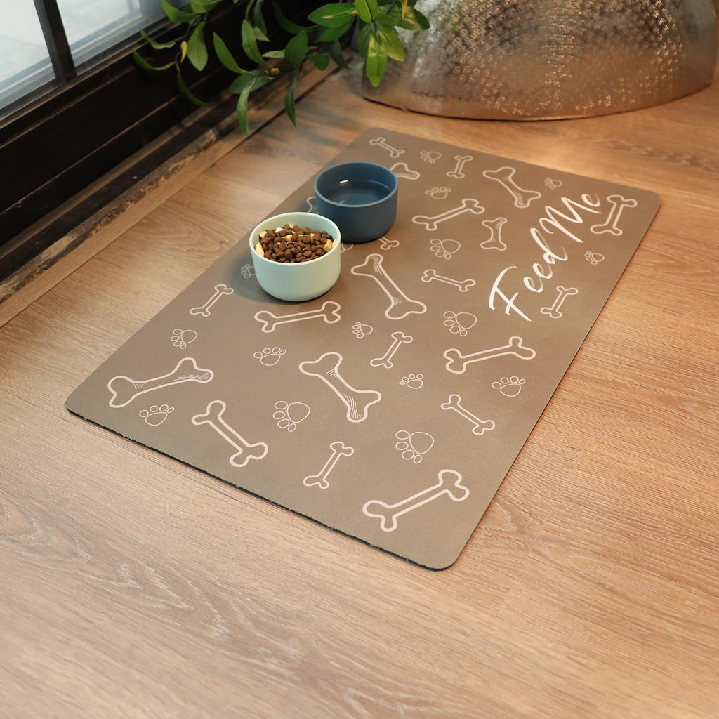 Le courant Absorbent Pet Mat Dog Cat Mat for Floors Waterproof，Cat Placemat Mat for Feeding Bowls - No Stains No Sliding Quick Dry Dog Water Mat Eating Mat Dish Mat-15.7x23.6 in