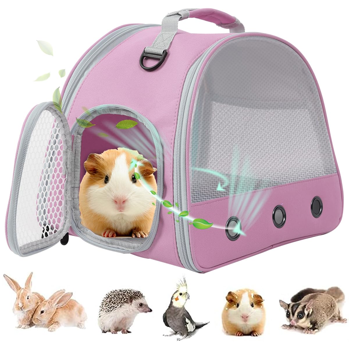 Guinea Pig Carrier, Small Animal Bird Rabbit Turtle Carrier Bag, African Hedgehog Portable Travel Carrier Outdoor Hangbag, Bird Rabbit Guinea Pig Squirrel Carrier