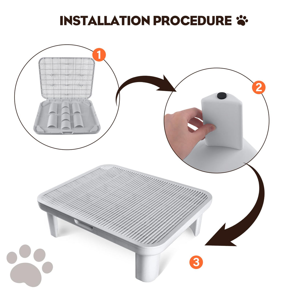 Cat Step Ramp Adjustable Litter Box Step with Filter Function, Black
