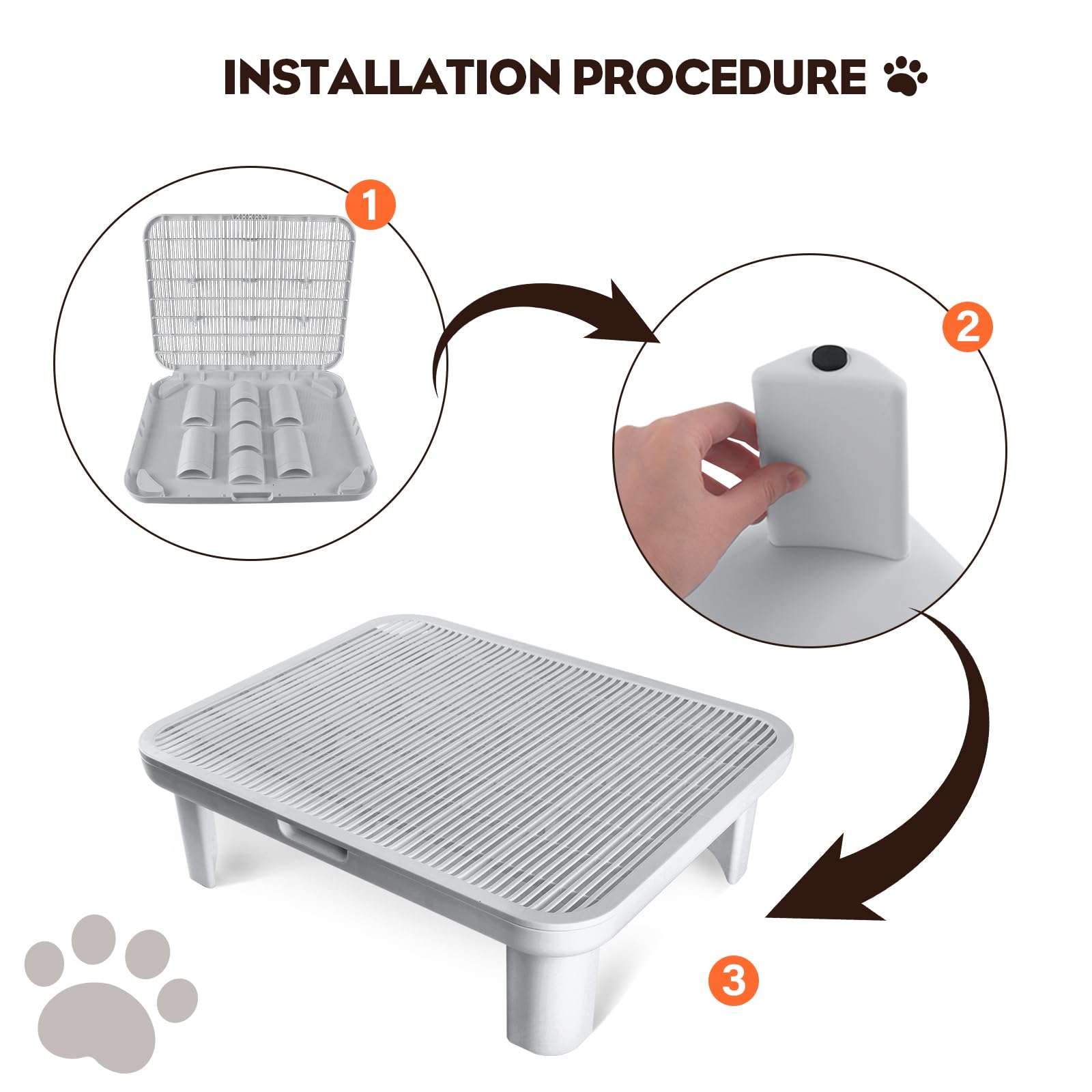 Cat Step Ramp Adjustable Litter Box Step with Filter Function, Black
