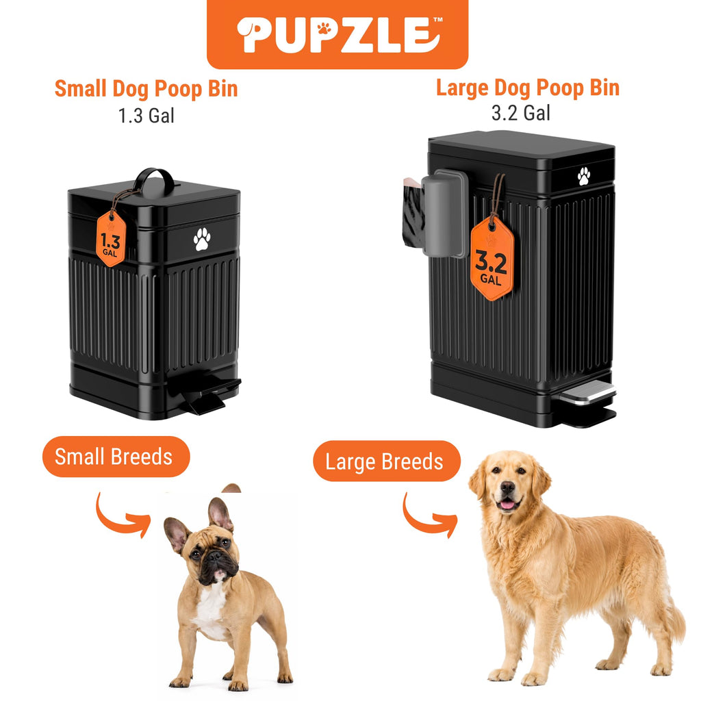 Pupzle Dog Poop Trash Can Outside, 1.3 Gal Outdoor Dog Poop Trash Can