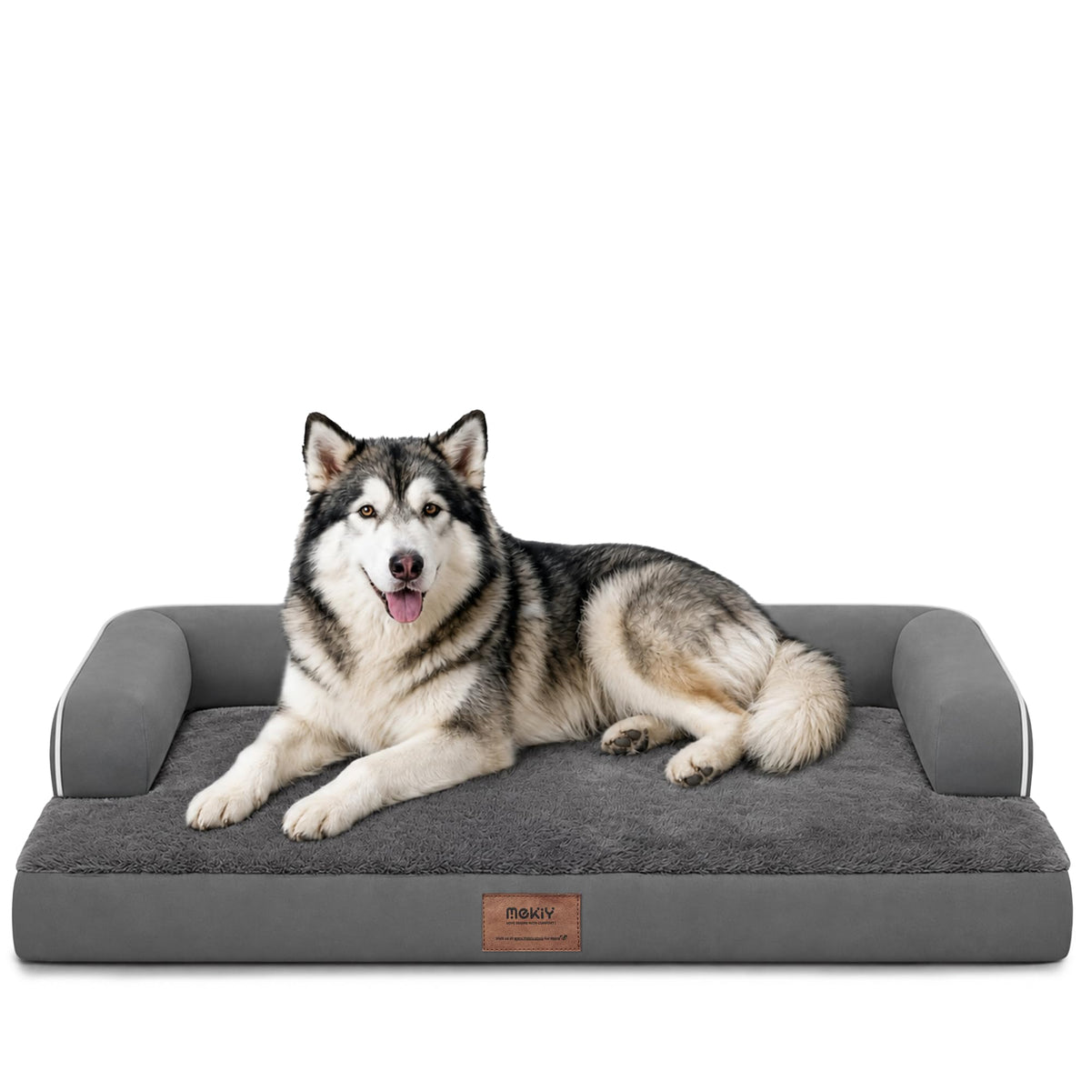 MEKIY Orthopedic Waterproof Dog Bed with Bolster for Extra Large Size Dogs
