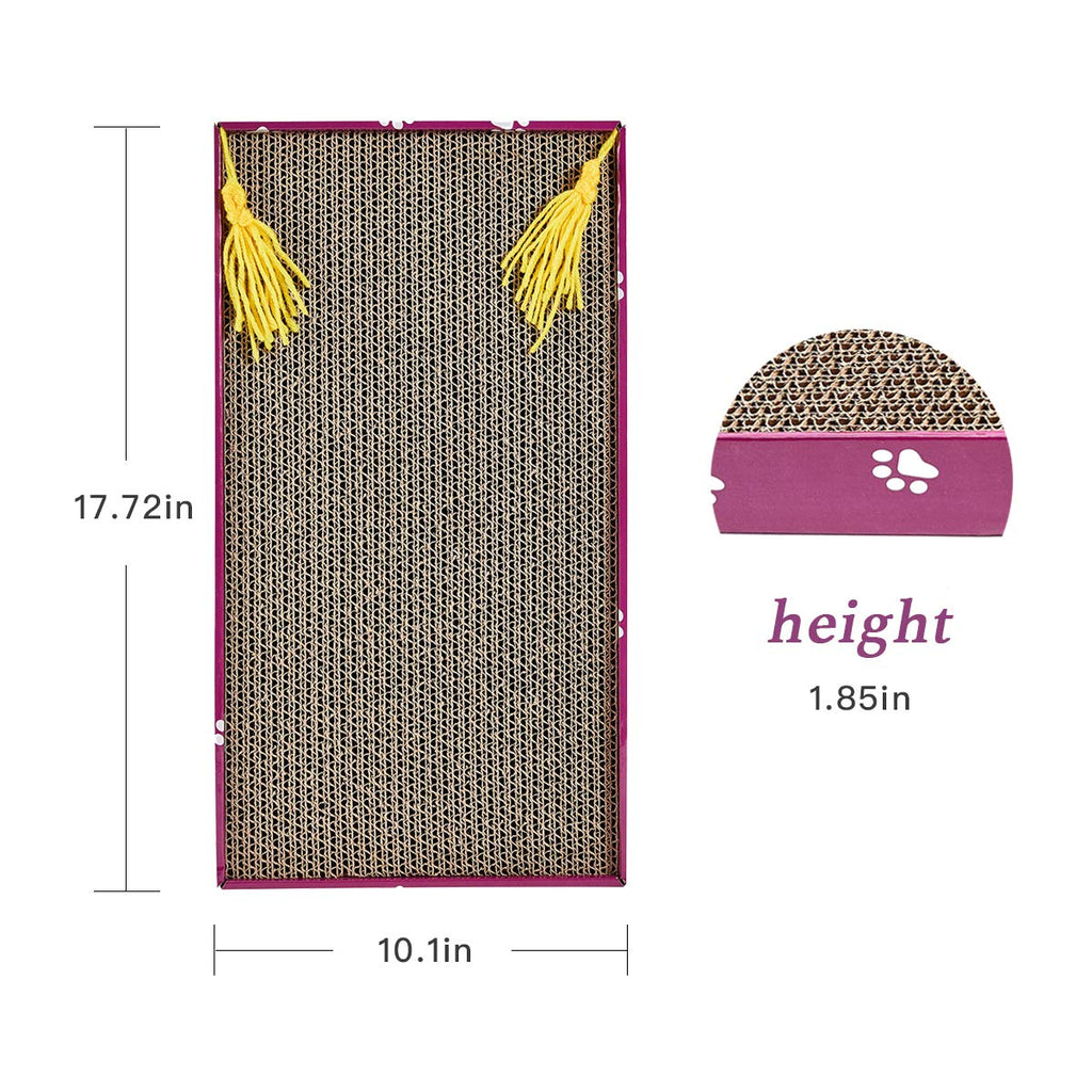 PEEKAB Cat Scratcher Cardboard Wide Scratching Board Reversible Corrugate Cat Scratch Pad with Box Catnip Included Large 3PCS