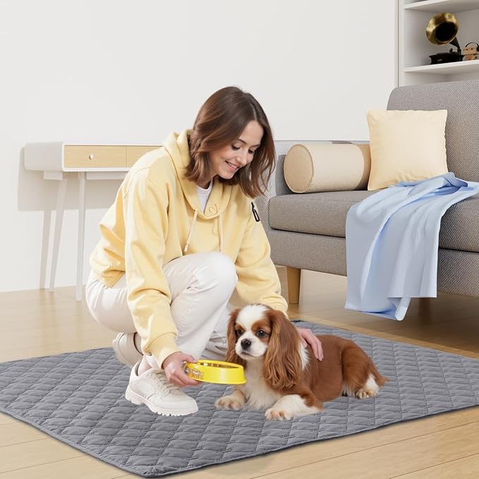 Smiry Waterproof Dog Bed Cover Blanket, Soft Reversible Pet Blanket, Washable Leakproof Cats Dogs Couch Cover for Sofa, Couch, Furniture (68x82 Inch, Grey/Dark Grey)