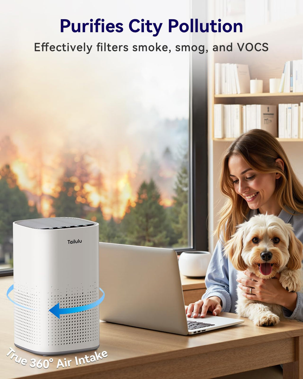 Tailulu H13 Ture HEPA Air Purifiers for Home Large Room up to 1500ft²