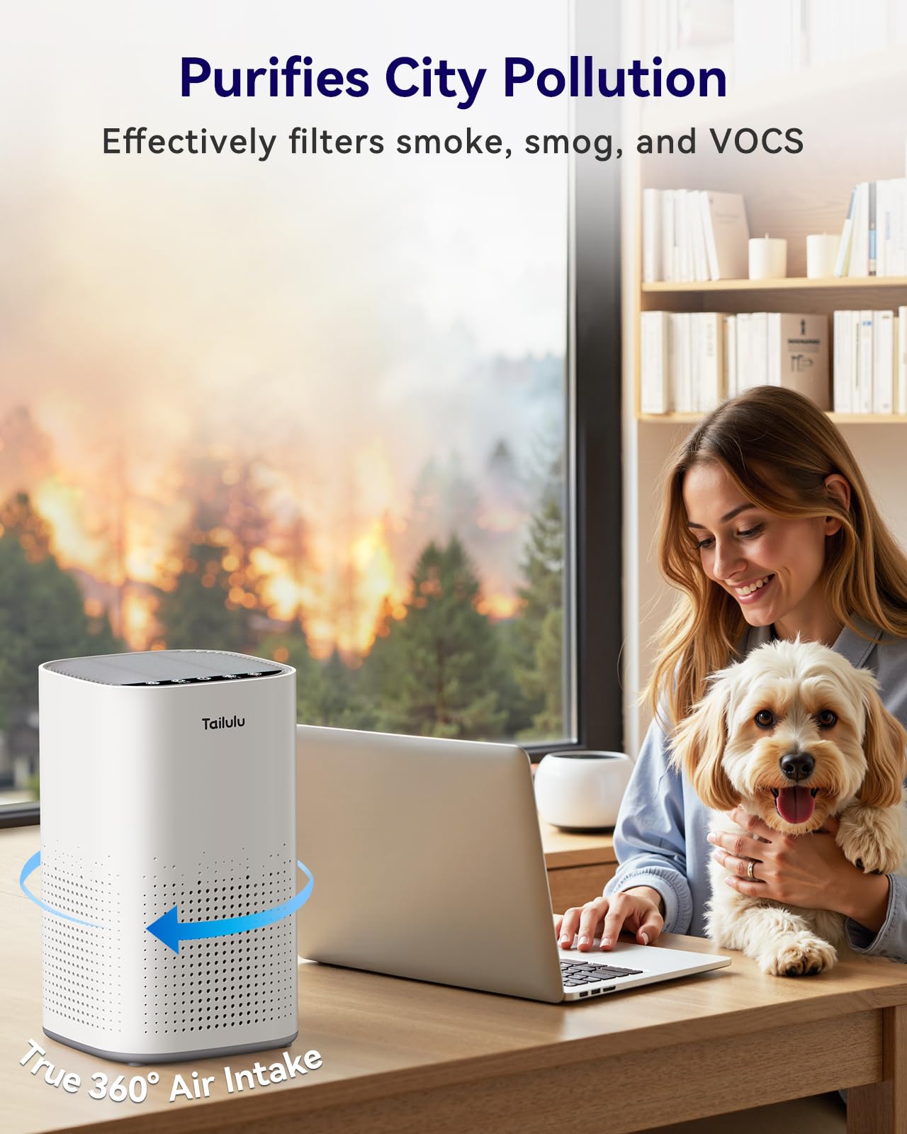 Tailulu H13 Ture HEPA Air Purifiers for Home Large Room up to 1500ft²
