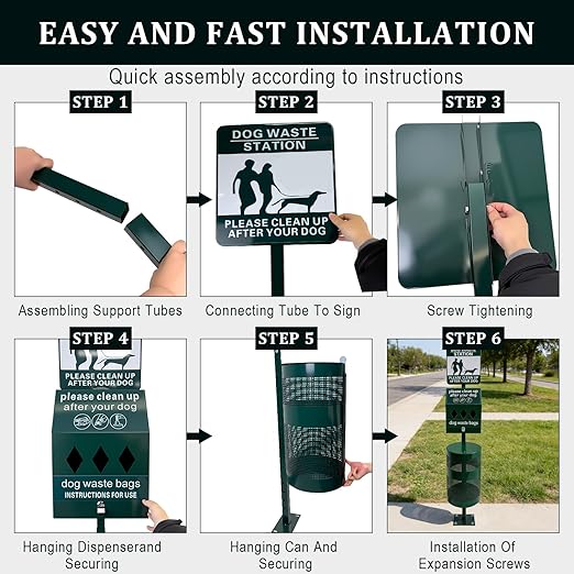 Jwevvie Dog Waste Station, Commercial Dog Poop Station