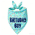 Birthday Boy Dog Bandanas 1 Pack, Blue Birthday Dog Scarfs, HBD Pet Scarves for Birthday Boy Party Bandanas for Small and Medium Dogs (Blue, Small)