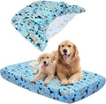 Replacement Dog Bed Covers Elastic Edged Washable Pet Bed Protector with Cute Dog Pattern Design for Small & Medium Pet Beds, Cover Only (Blue, 52x28x5 Inch)