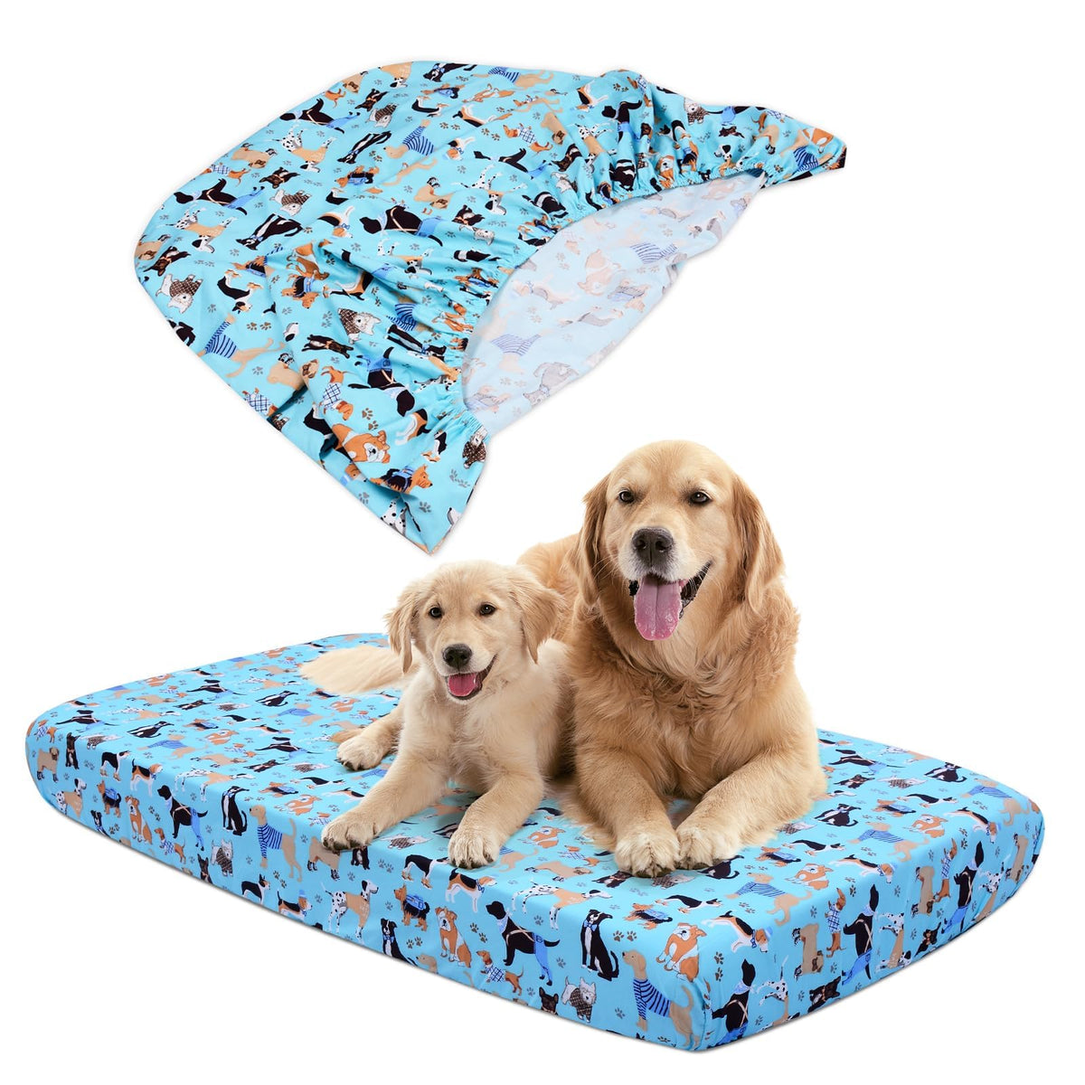 Hoopttay Dog Bed Covers Replacement Washable Elastic Edged 52" x 28" x 6"