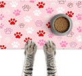 HOMETITUTE Cat Feeding Mat Rubber Backing Bowl Placemat 24 x 16 Inch