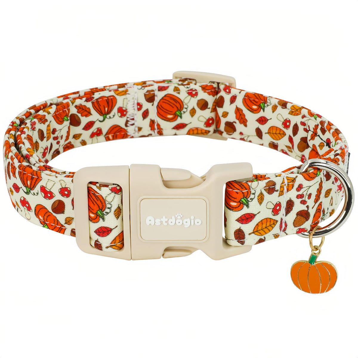 Astdogio Fall Dog Collar – Halloween & Thanksgiving Dog Collars for Medium Dogs – Soft & Comfortable Autumn Puppy Collar with Quick Release Buckle, Medium Dog Collars for Girl Boy Dogs-M