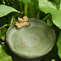 Bakayoyo Ceramic Bird Bath for Outside on Ground, 9.45-Inch Birds Bath Bowl Only, Ground Bird Feeders and birdbath for Outdoors, Garden, Tabletop, Deck, Balcony and Lawn