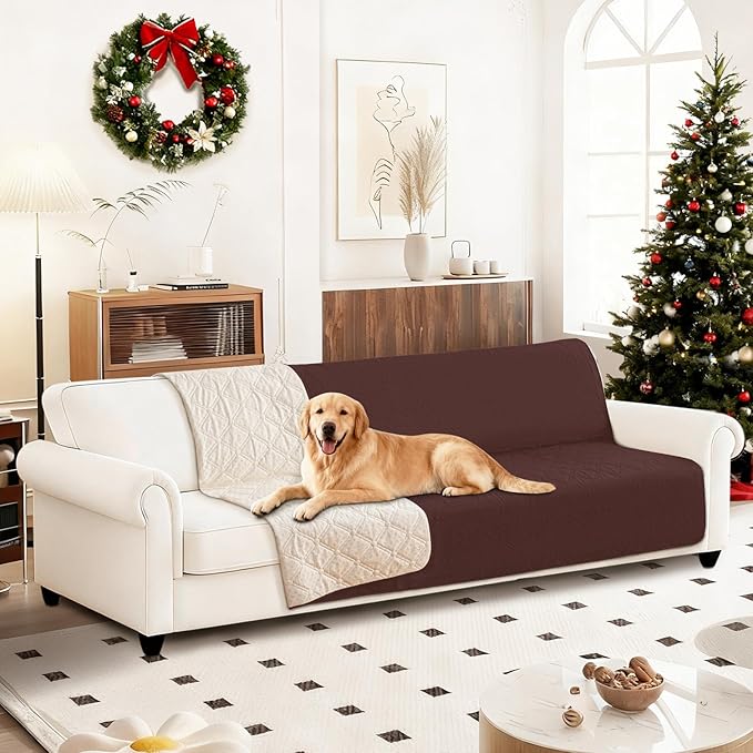 CYCMACO Waterproof Dog Bed Cover, Non-Slip Dog Blanket for Couch, Couch Covers for Dogs Washable, Pet Blanket for Furniture, Pet Bed Mat for Sofa, Car, Pet Supplies (68x82 Inch, Coffee)