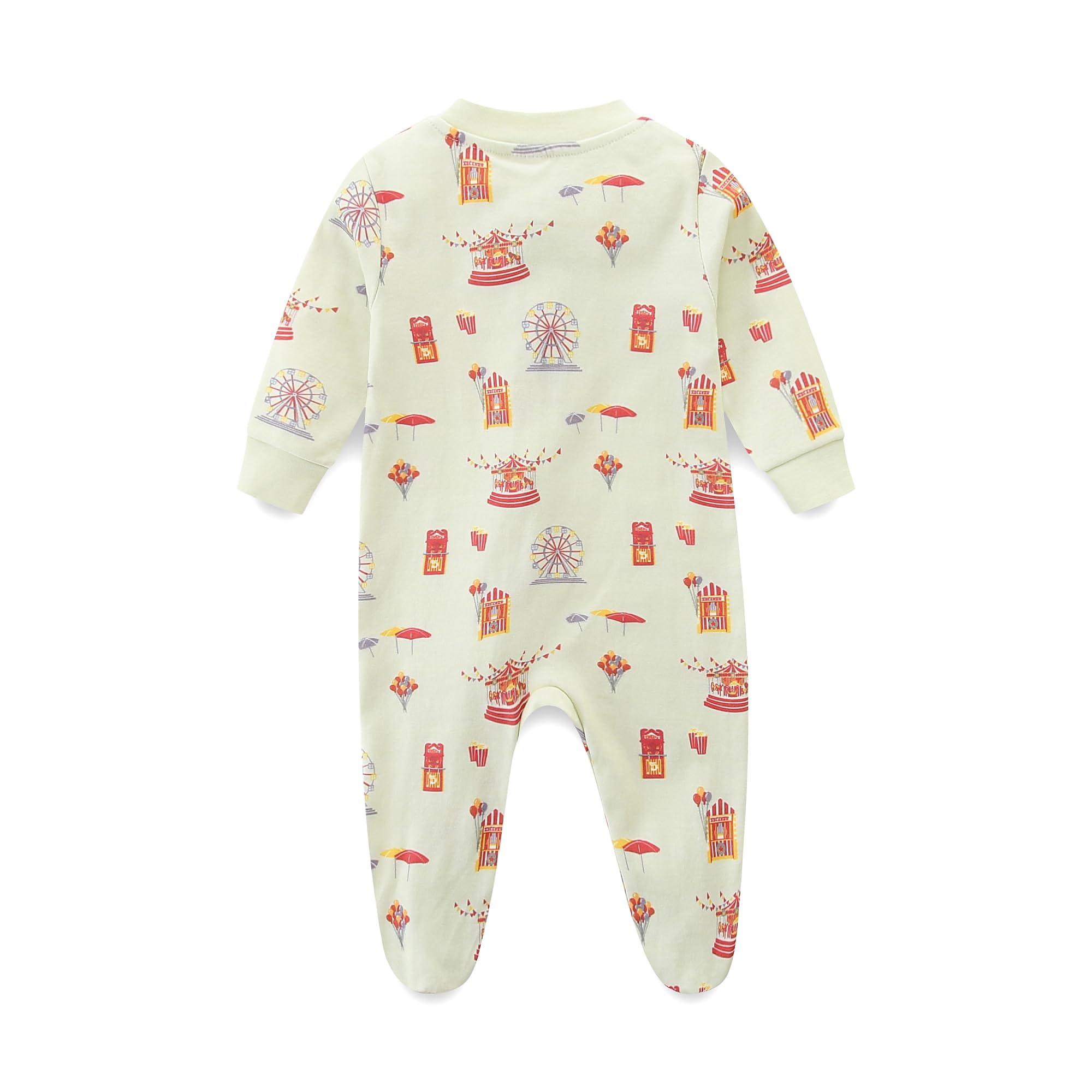 Toddler Onesie Baby Cotton Zip-Front Footed One Piece for Boys and Girls 3-6 Months Amusement Park