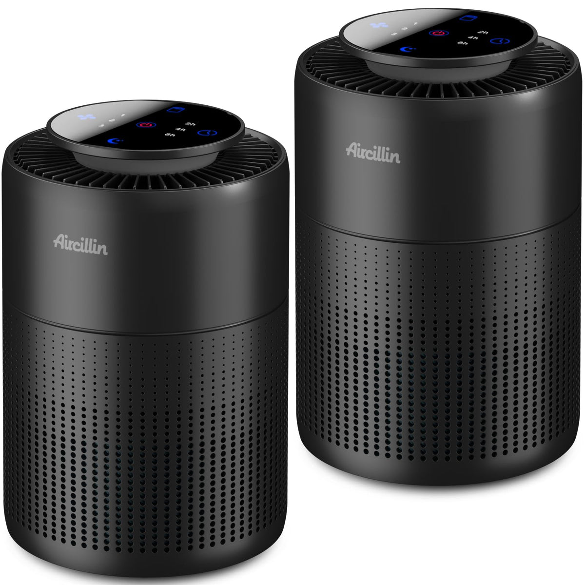 2 Pack Air Purifiers for Home Bedroom H13 True HEPA Air Filter Cleaner, Odor Eliminator, Remove Smoke Dust Pollen Pet Dander, Night Light For Home Living Room Dorm, Quiet 24dB Filtration System