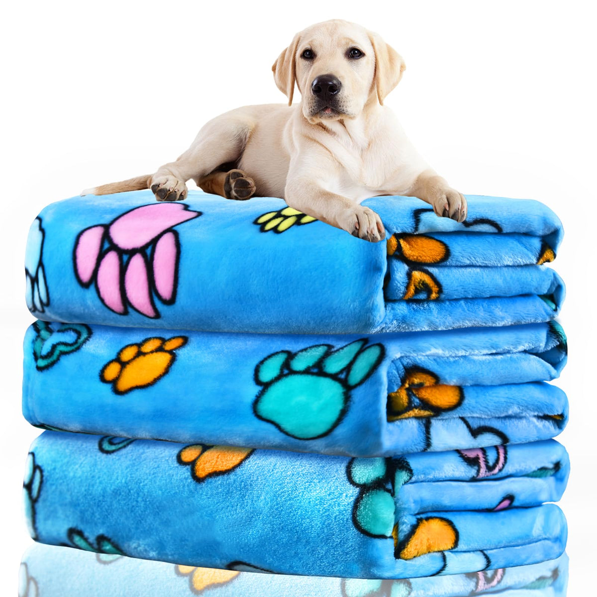 Rezutan 3 Pack Premium Soft Dog Blanket for Medium Dogs Puppy & Cat