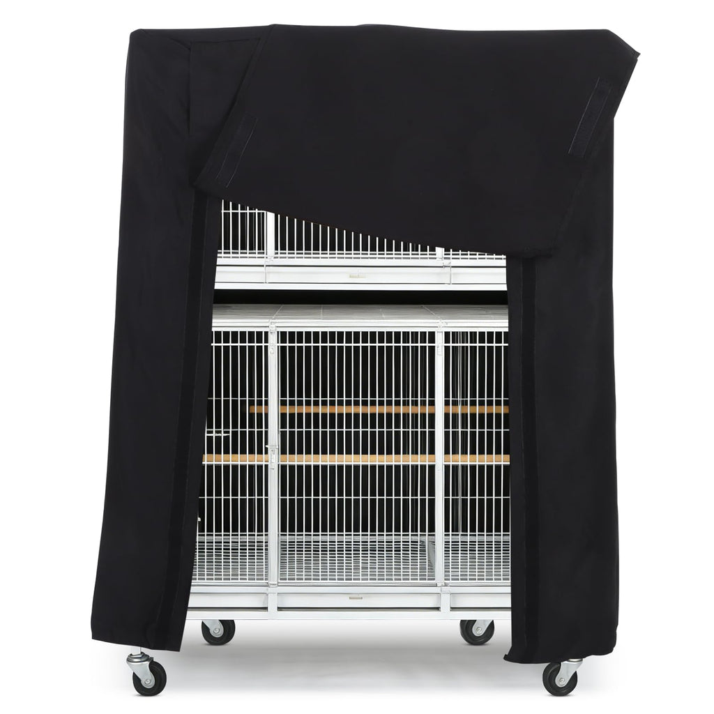 POPETPOP Universal Bird Cage Cover, Good Night Parrot Cage Cover - Black