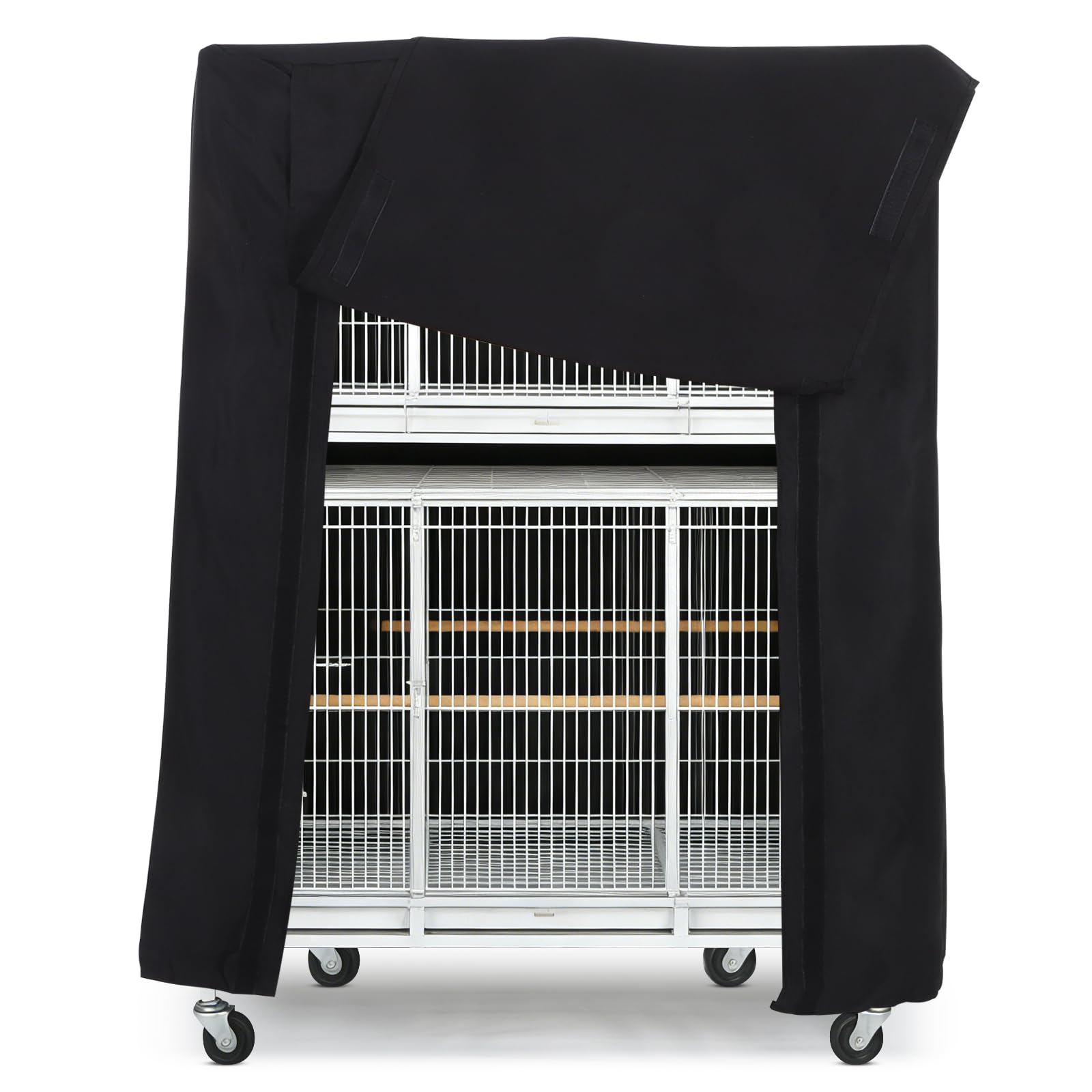 POPETPOP Universal Bird Cage Cover, Good Night Parrot Cage Cover - Black