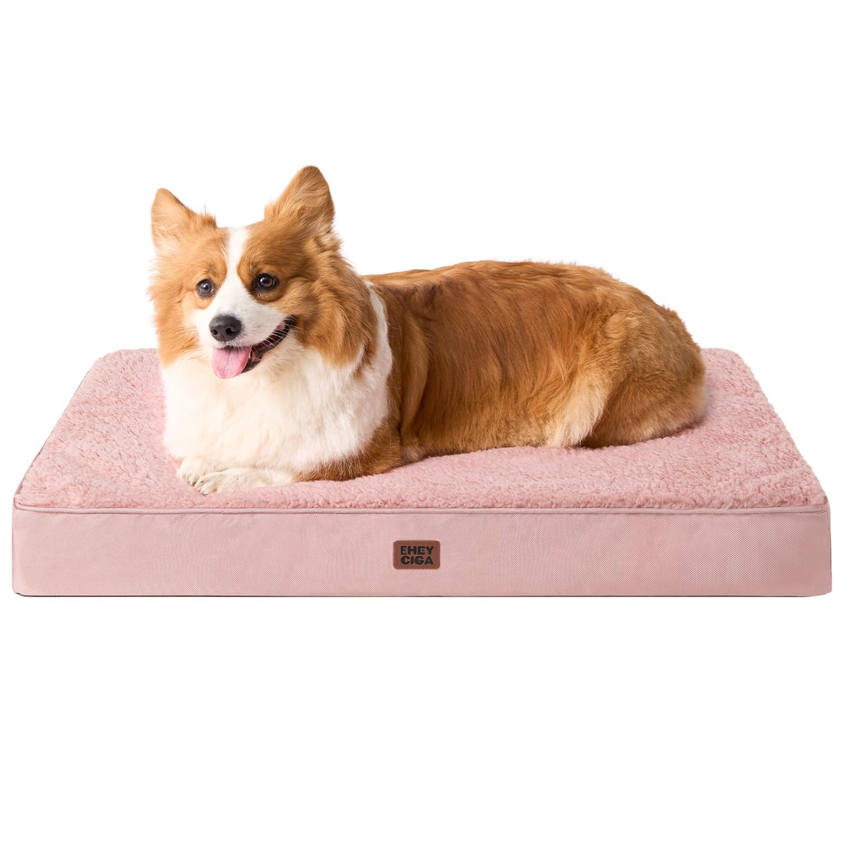 EHEYCIGA Orthopedic Dog Bed Large with Removable Washable Cover, 35IN Beige