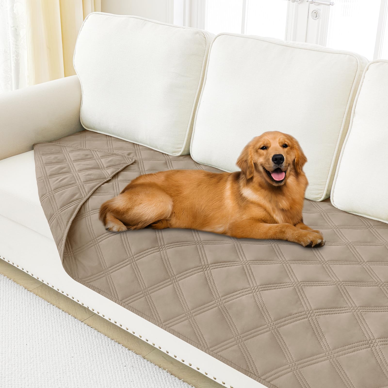 Smiry Waterproof Dog Bed Cover, Reversible Pet Blanket for Sofa Couch