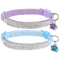 EXPAWLORER Soft Velvet Safe Cat Collars for Girl Cats,Lake Blue