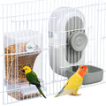 Lemtrflo No Mess Bird Feeder Water Dispenser, Parrot Cage Automatic Feeders