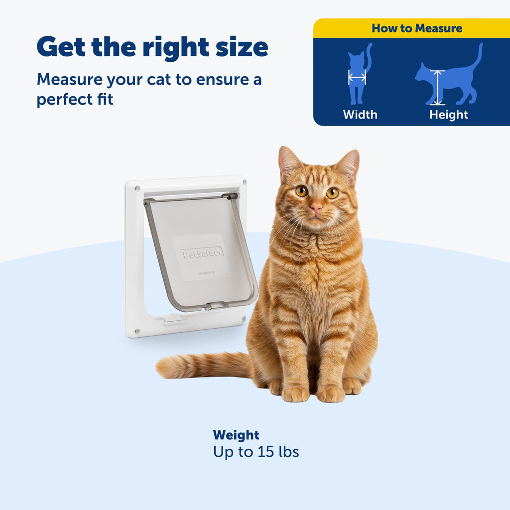PetSafe Interior Cat Door, 2-Way Lock, White, Cats up to 15 lb