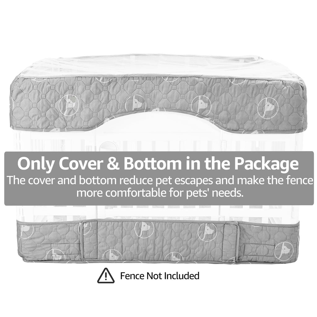 PJYuCien Playpen Cover and Bottom Pad for 36'' Width 4 Panel Pen, Gray