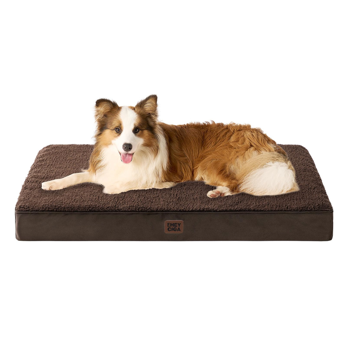 EHEYCIGA Orthopedic Dog Bed Large with Removable Washable Cover, 41IN Beige